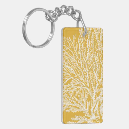 Gelb und Weiß Schlüsselanhänger (Vorderseite links)