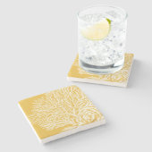 Gelb und Weiß Steinuntersetzer (Seitenansicht)