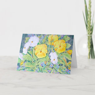 Gelb und Weiß Stiefmütterchen Geburtstag Karte