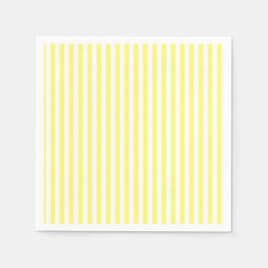 Gelb und Weiß Streifen Personalisiert Serviette (Vorderseite)