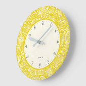 Gelb und Weiß, Vintag Große Wanduhr (Winkel)
