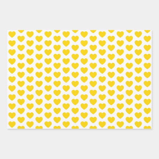 Gelb- und Weiße Herzen Geschenkpapier Set (Vorderseite 3)