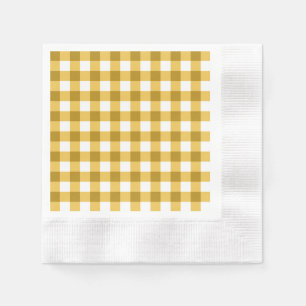 Gelb- und Weißer Gingham-Karo Serviette