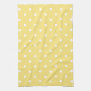 Gelb- und weißes Polka-Dots-Muster. Geschirrtuch