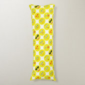 Gelb- und Weißmoji-Muster Seitenschläferkissen (Vorderseite Vertikal)