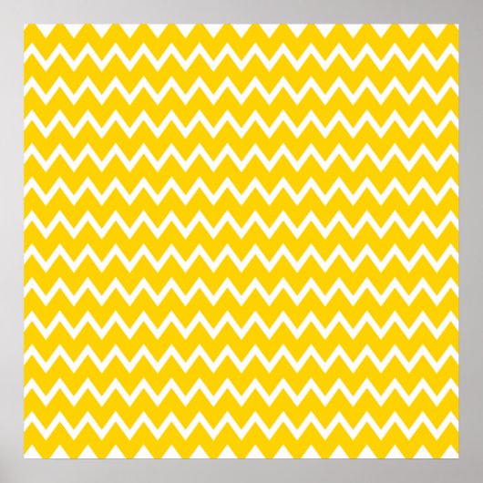 Gelb- und Weißzag-Muster Poster (Vorne)