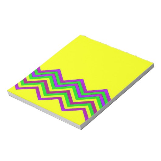 Gelb und Zickzack Notizblock (Rotiert)