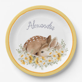 Gelb unser kleiner lieber Hirsch, Sonnenblumen Dai Pappteller