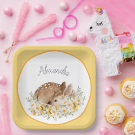 Gelb unser kleiner lieber Hirsch, Sonnenblumen Dai Pappteller