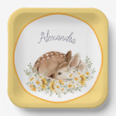 Gelb unser kleiner lieber Hirsch, Sonnenblumen Dai Pappteller (Vorderseite)