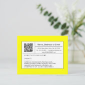 gelb verfeinerter QR-Code Einladungspostkarte (Stehend Vorderseite)