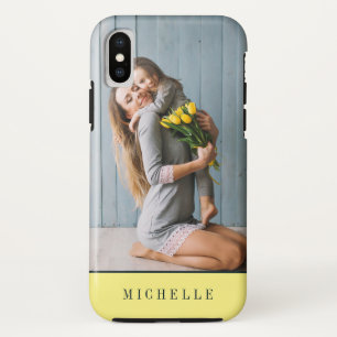 Gelb   Vertikales Foto Monogramm personalisiert Case-Mate iPhone Hülle