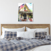 Gelb Viktorianisch mit Bunting - Martha's Vineyard Leinwanddruck (Insitu (Schlafzimmer))