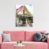 Gelb Viktorianisch mit Bunting - Martha's Vineyard Leinwanddruck (Insitu (Wohnzimmer))