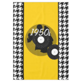 Gelb, Vintag, schwarz und weiß Tischdecke (Vorderseite)