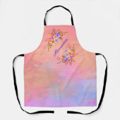 Gelb-violette Blumen Wasserfarbenrosa Muster Schürze (Vorderseite)