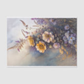 Gelb-violette Mumbaenblumen Wasserfarbe Seidenpapier (Vorderseite)