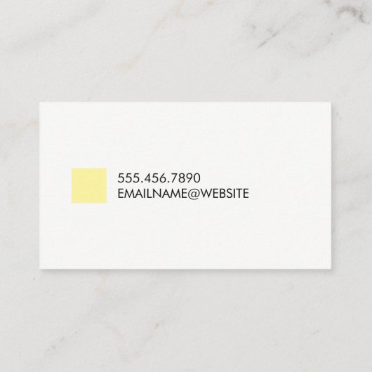Gelb Visitenkarte (Rückseite)