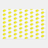 Gelb Vögel Geschenkpapier Flachblatt-Set von 3 Set (Vorderseite 3)