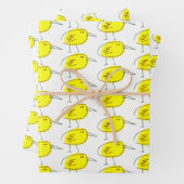 Gelb Vögel Geschenkpapier Flachblatt-Set von 3 Set (Beispiel)