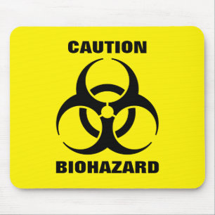 Gelb Warnschild für Biogefährdung Mousepad