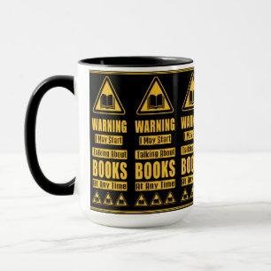 Gelb Warnschild für Buchliebhaber Tasse