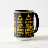 Gelb Warnschild für Buchliebhaber Tasse (VorderseiteRechts)