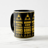 Gelb Warnschild für Buchliebhaber Tasse (Vorderseite Links)
