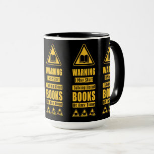Gelb Warnschild für Buchliebhaber Tasse