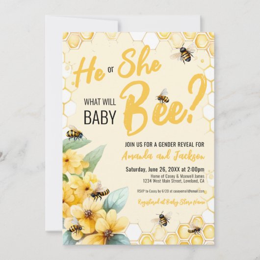 Gelb, was das Party des weiblichen Geschlechts zei Einladung (Vorderseite)