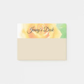 Gelb Wasserfarbe Rose Post-it Klebezettel (Vorderseite)