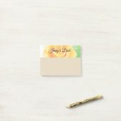 Gelb Wasserfarbe Rose Post-it Klebezettel (Auf Schreibtisch)