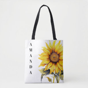 Gelb Wasserfarben Eleganter Individuelle Name Sonn Tasche
