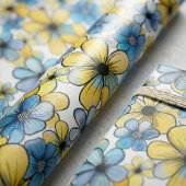 Gelb-weich-blau-gelb-leuchtendes Retro-Muster Geschenkpapier