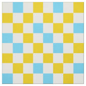 Gelb Weiß Blau Kariertes Design Stoff (Muster)