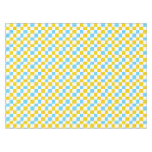 Gelb Weiß Blau Kariertes Design  Tischdecke (Vorderseite (Horizontal))