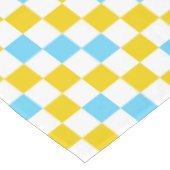 Gelb Weiß Blau Kariertes Design  Tischdecke (Schrägansicht)