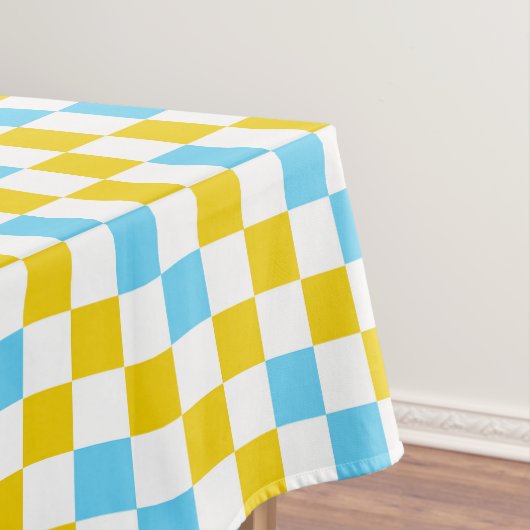 Gelb Weiß Blau Kariertes Design  Tischdecke (Beispiel)