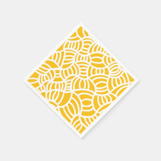 Gelb-Weiß-Doodle Serviette (Ecke)