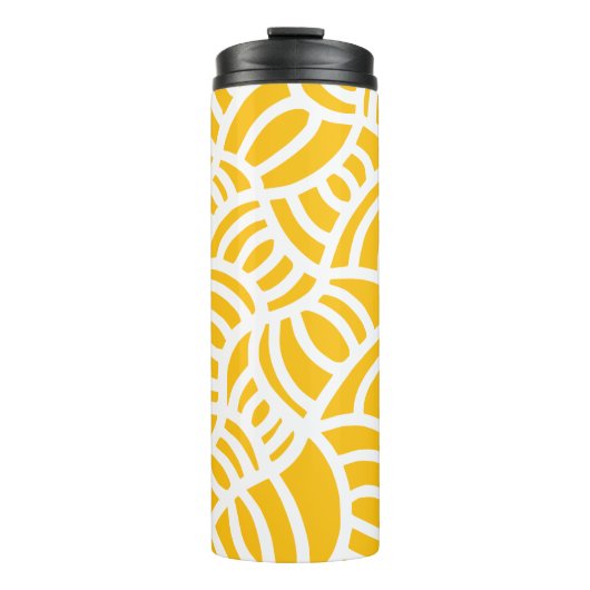 Gelb-Weiß-Doodle Thermosbecher (Vorderseite)