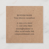 Gelb-weiß-geometrisch Quadratische Visitenkarte (Rückseite)