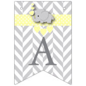 Gelb, Weiß-Grau-Elefant Baby Sprinkle Wimpelkette (Dritte Fahne)