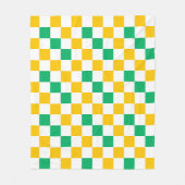 Gelb Weiß Grün Kariertes Design  Fleecedecke (Vorderseite)
