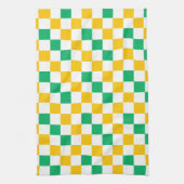Gelb Weiß Grün Kariertes Design  Geschirrtuch (Vertikal)