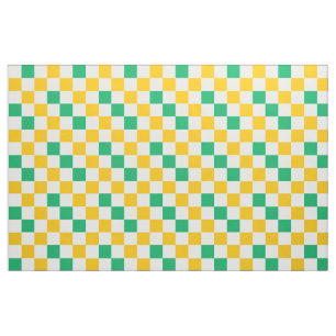 Gelb Weiß Grün Kariertes Design  Stoff