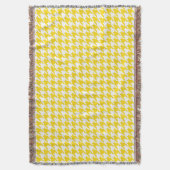 Gelb-weiß kariert Houndstooth Decke (Vorderseite Vertikal)