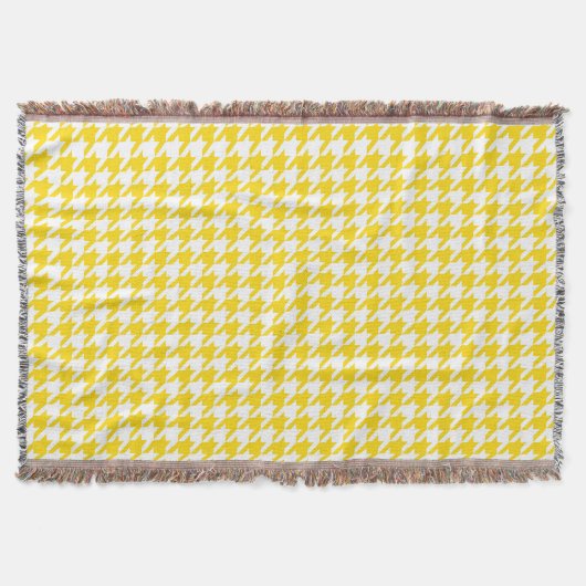 Gelb-weiß kariert Houndstooth Decke (Vorderseite)