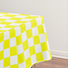 Gelb-weiß karierter Karo Tischdecke