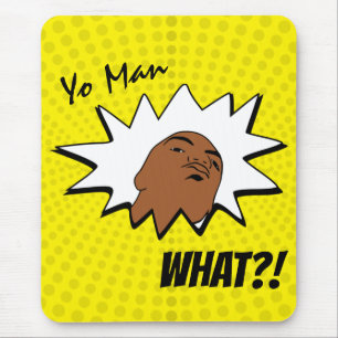 Gelb weiß Mann Was du Will Tasse Comicen schießen Mousepad