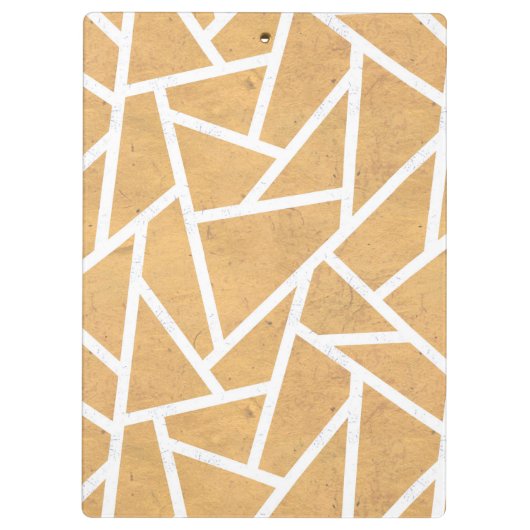 Gelb-Weiß-Mosaikmuster Klemmbrett (Rückseite)